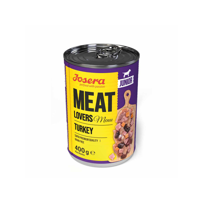 Josera Meat Lovers Junior Menu Turkey konservuotas maistas jauniems šunims su kalakutiena, 400 g