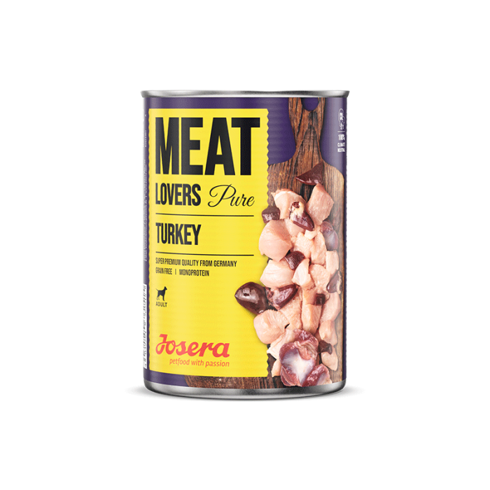 Josera Meat Lovers Pure Turkey konservuotas maistas šunims su kalakutiena, 400 g