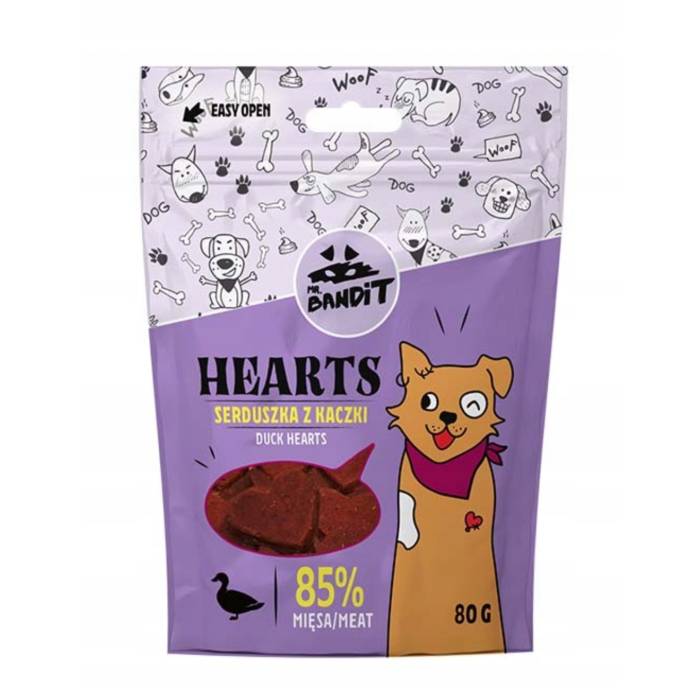 Mr. Bandit Hearts antienos širdelės skanėstai šunims, 80 g