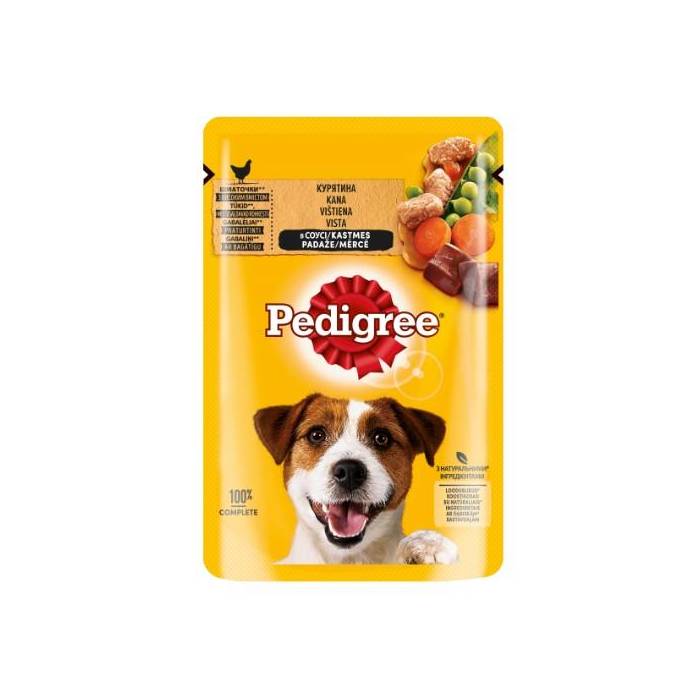 Šunų ėdalas PEDIGREE Adult, su vištiena ir daržovėmis, maišeliuose, 100 g