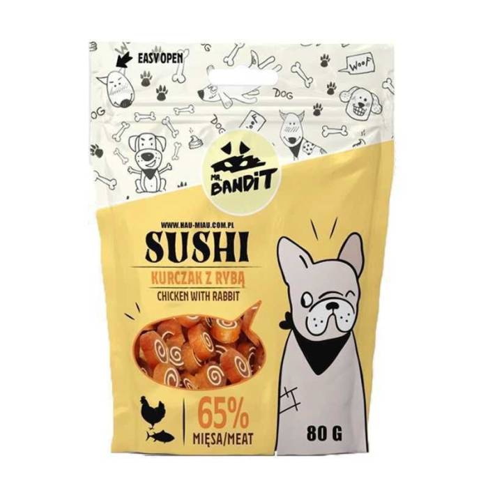 Mr. Bandit Sushi skanėstai šunims vištiena su žuvimi, 80 g