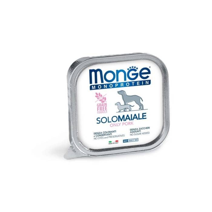 Monge Monoproteico Solo Wet Dog Pate drėgnas maistas šunims su kiauliena, 150 g