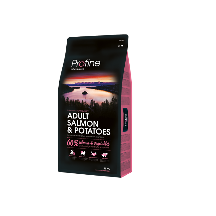 Profine Dog Adult Salmon - Potatoes sausas maistas šunims, 15 kg