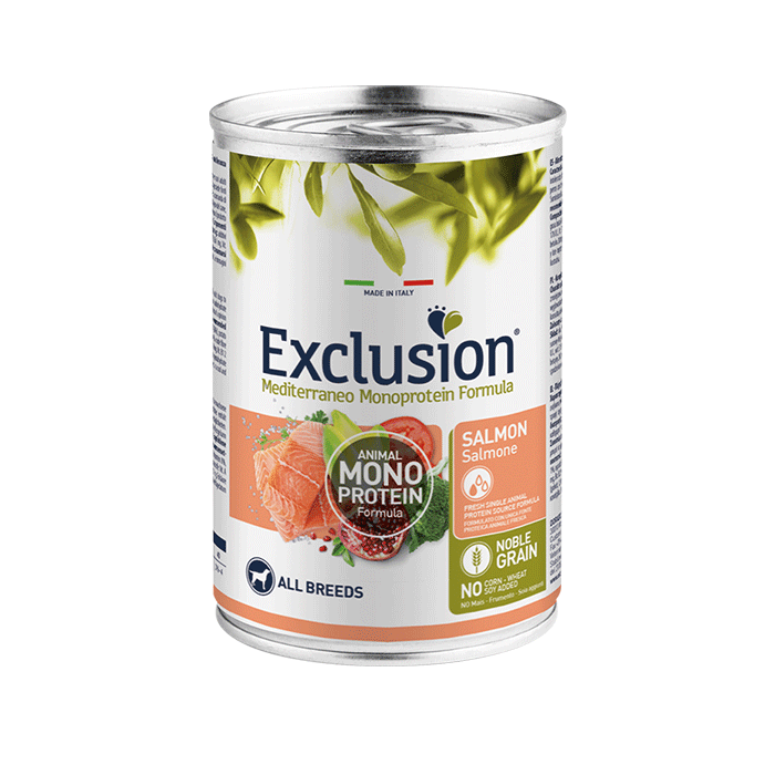 Exclusion Mono Protein Mediterraneo konservuotas maistas šunims su lašiša, 400 g