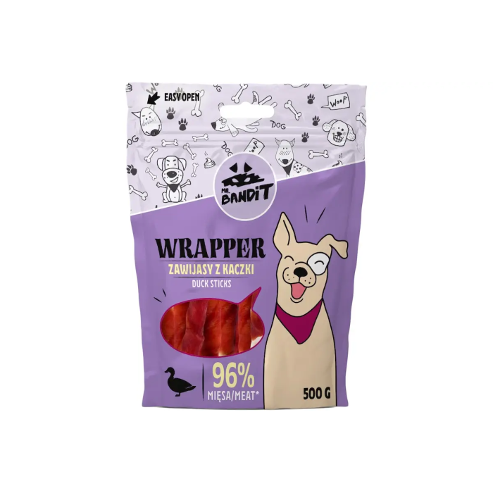 Mr. Bandit Wrapper skanėstai šunims lazdelės su antiena, 500 g