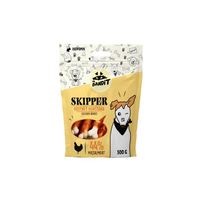 Mr. Bandit Skipper vištienos kauliukų skanėstas šunims, 500 g