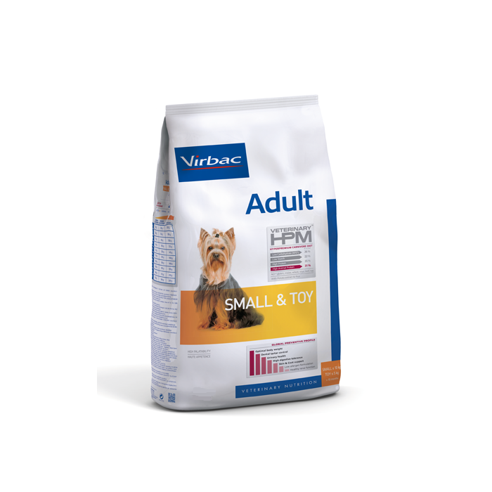Virbac Veterinary HPM Adult Dog Small - Toy visavertis ėdalas mažų veislių šunims, 1,5 kg