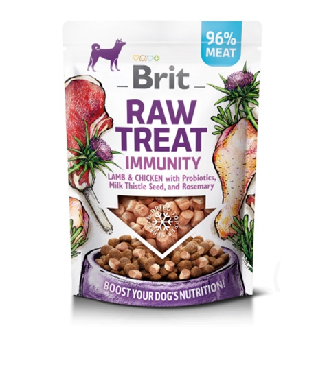Brit Dog Raw freeze-dried Immunity Lamb-Chicken skanėstai šunims, 40 g