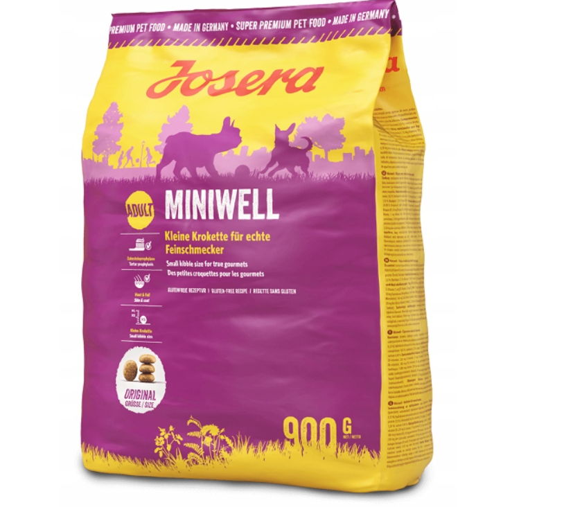 Josera Miniwell sausas maistas mažų veislių šunims : Pakuotė - 900 g