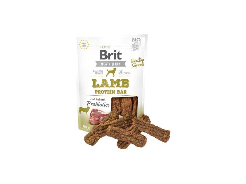 Brit Jerky Lamb Protein Bar skanėstai šunims su ėriena, 80 g