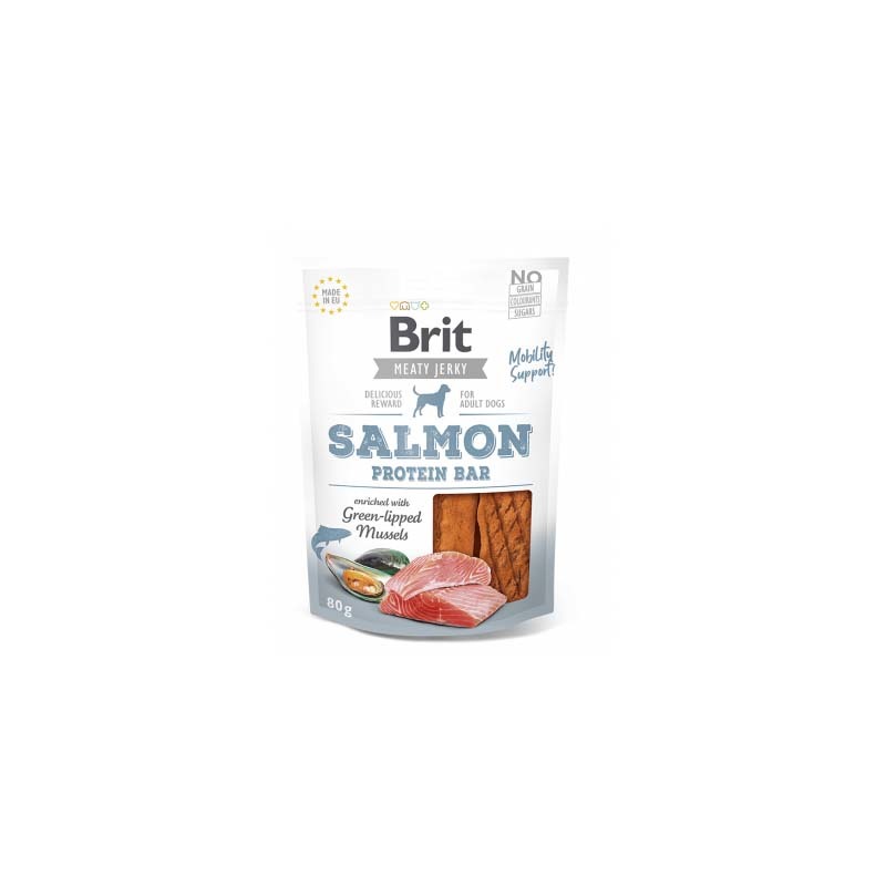 Brit Jerky Salmon Protein Bar skanėstai šunims su lašiša, 80 g
