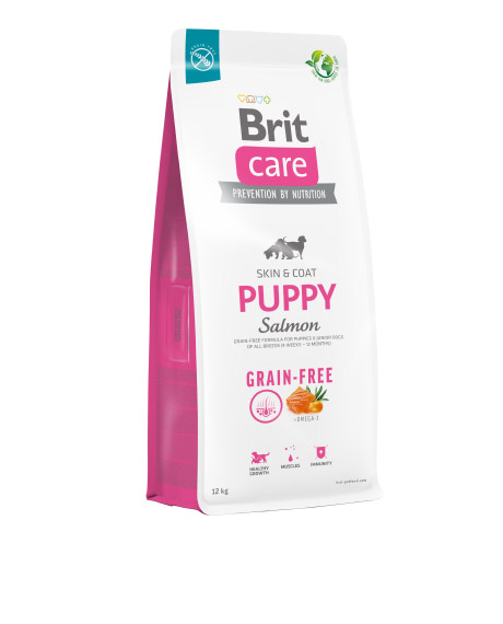 Brit Care Grain Free Puppy Salmon sausas maistas šunims su lašiša : Pakuotė - 12 kg