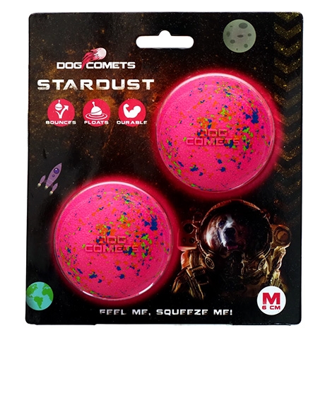 Dog Comets Stardust kamuoliukai šunims, rožiniai, 6 cm, 2 vnt
