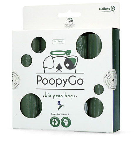 PoopyGo suyrantys higieniniai maišeliai levandų kvapo, 8x15 vnt