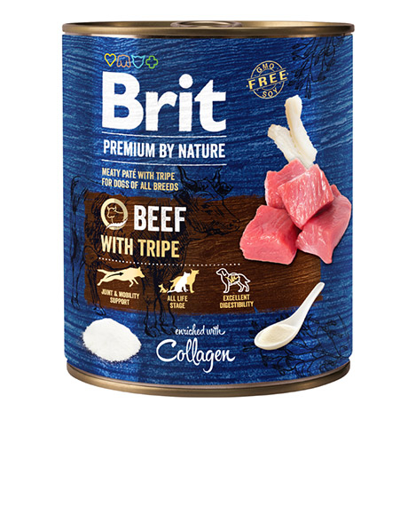 Brit Premium konservai šunims su jautiena ir žarnokais, 800 g