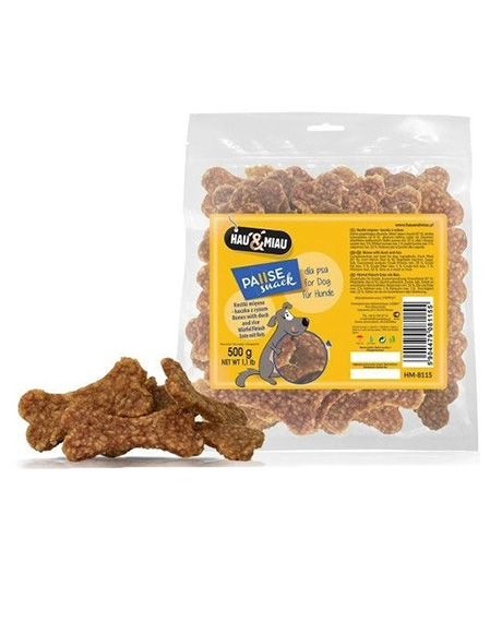 Hau-Miau skanėstai šunims su antiena ir ryžiais, 500 g
