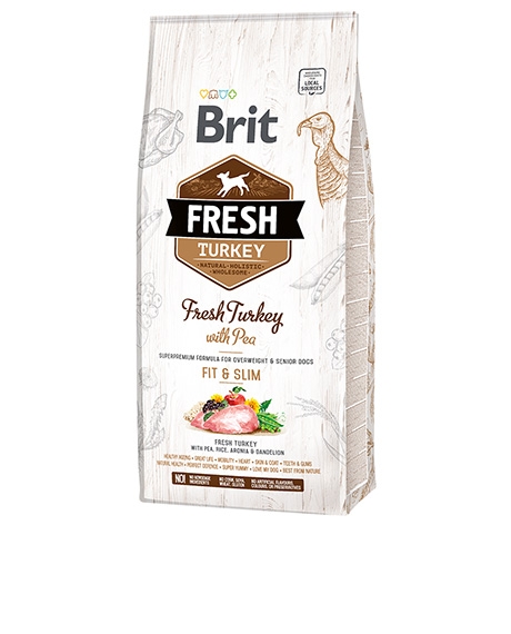 Brit Fresh Turkey with Pea Light Fit-Slim maistas šunims : Pakuotė - 2.5 kg
