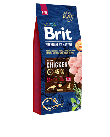 Brit Premium By Nature Senior L/XL sausas maistas šunims, 15 kg