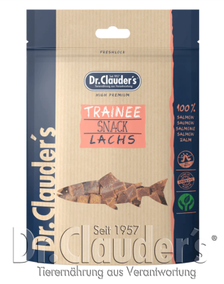 Dr. Clauder’s Trainee Snack lašišos skanėstai kubeliais šunims ir katėms 80g
