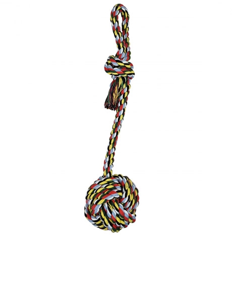Virvinis žaislas šunims su kamuoliuku, 45 cm, S