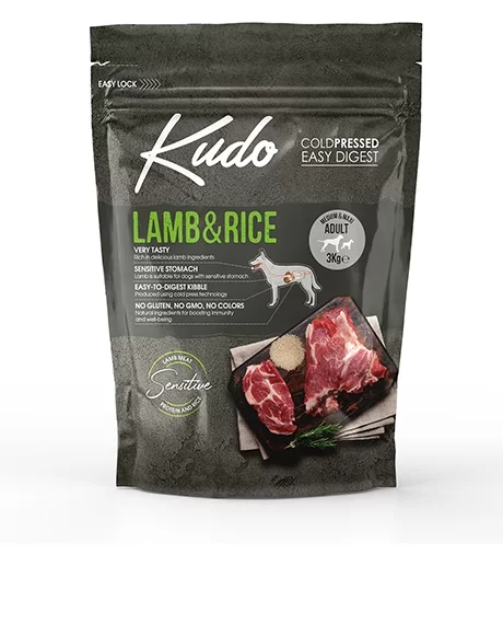 Kudo Lamb - Rice Medium Maxi Adult sausas maistas šunims : Pakuotė - 12 kg