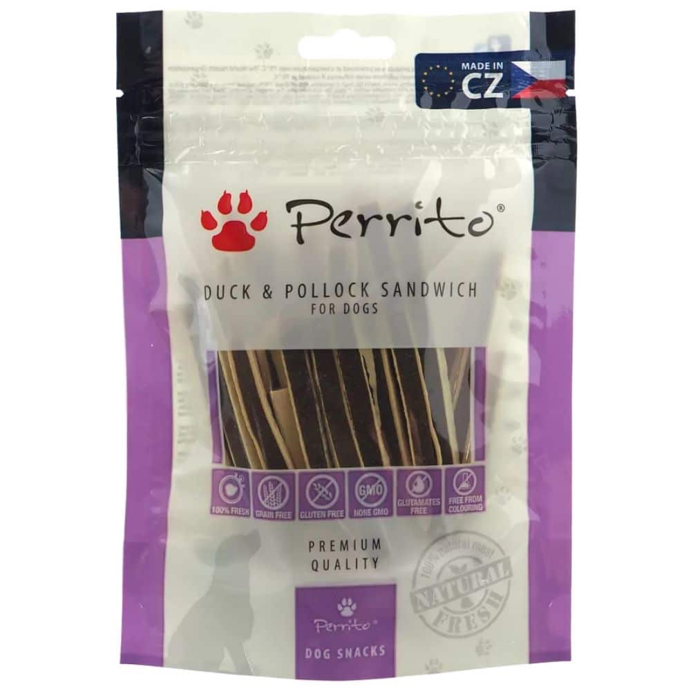 Perrito Duck & Pollock Sandwich skanėstas šunims 100g