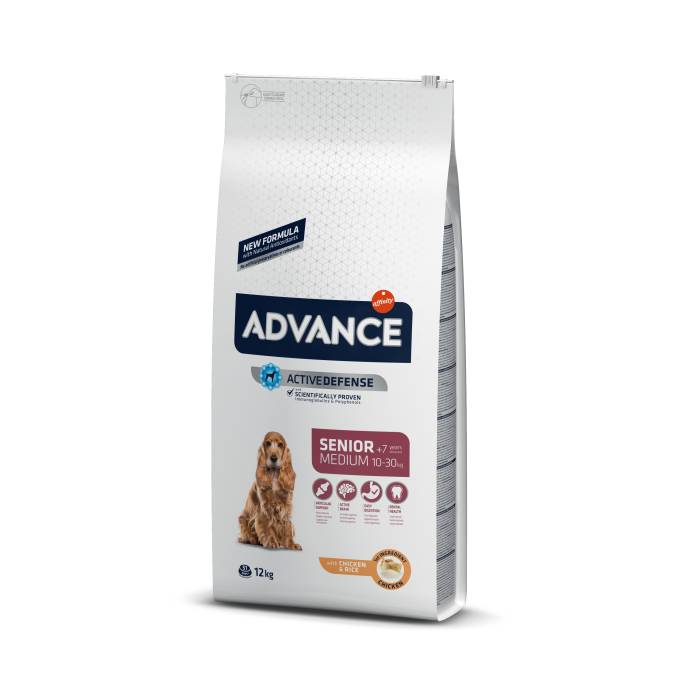 Advance Medium Senior sausas maistas vidutinių veislių, vyresnio amžiaus šunims,12 kg