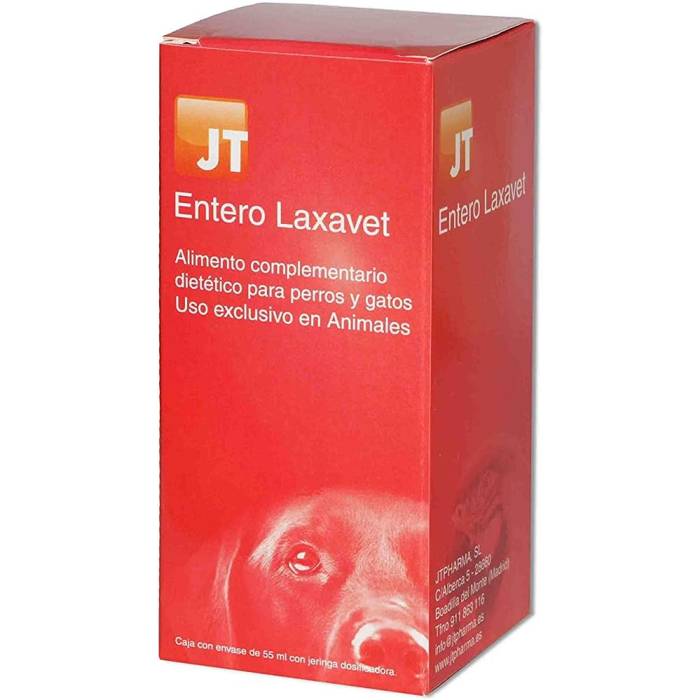 JT Pharma Entero Laxavet papildai šunims ir katėms, esant lėtiniam arba ūmiam vidurių užkietėjimui, 55 ml