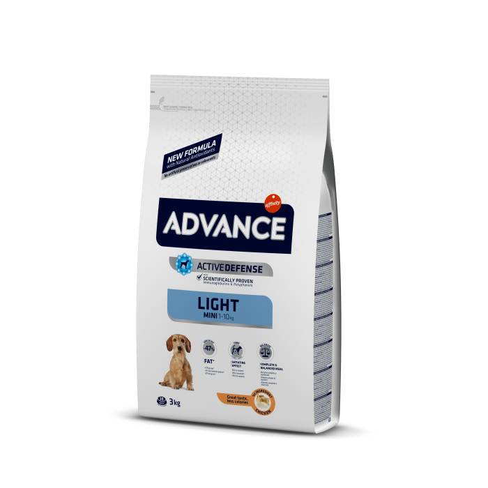 Advance Mini Light sausas maistas mažų veislių šunims, linkusiems priaugti svorio, 3 kg