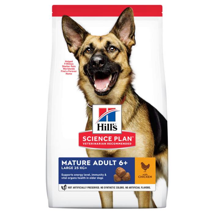 Hill's Science Plan Large Breed Mature Senior Adult 6+ Chicken sausas maistas vyresniems, didelių veislių šunims, 14 kg