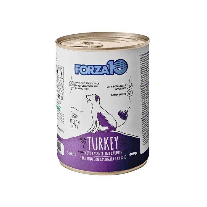 Forza10 Maintenance Turkey with Parsnip and Carrots drėgnas maistas šunims, 400 g