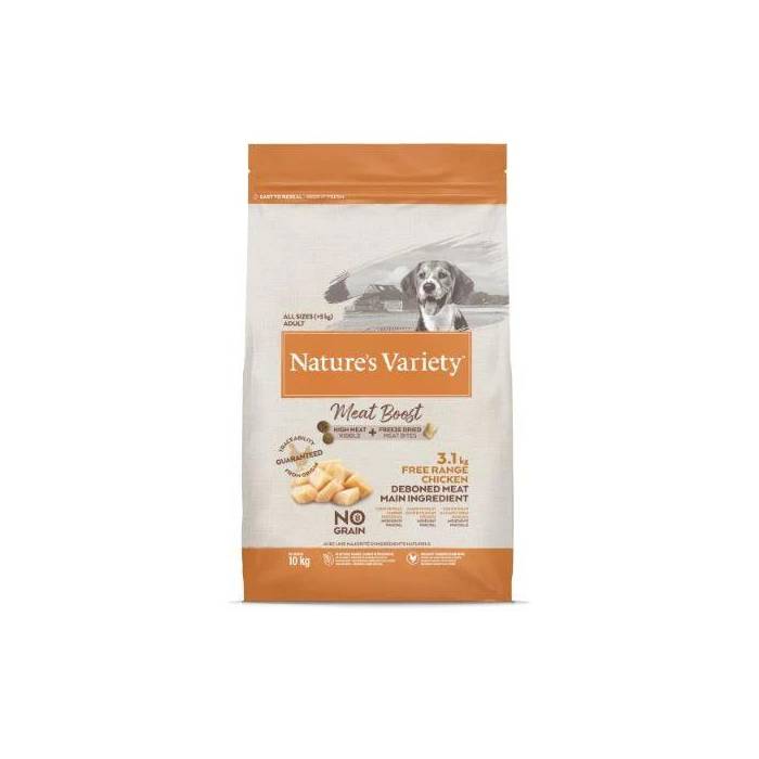 Nature's Variety Meat Boost Adult Chicken begrūdis, sausas maistas šunims, 10 kg