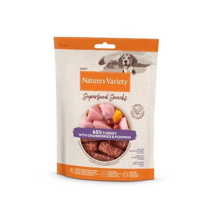 Nature's Variety Superfood Snacks Turkey skanėstai šunims, 85 g