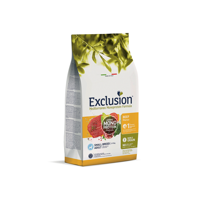 Exclusion Mono Protein Mediterraneo sausas maistas mažų veislių šunims su jautiena, S, 2 kg