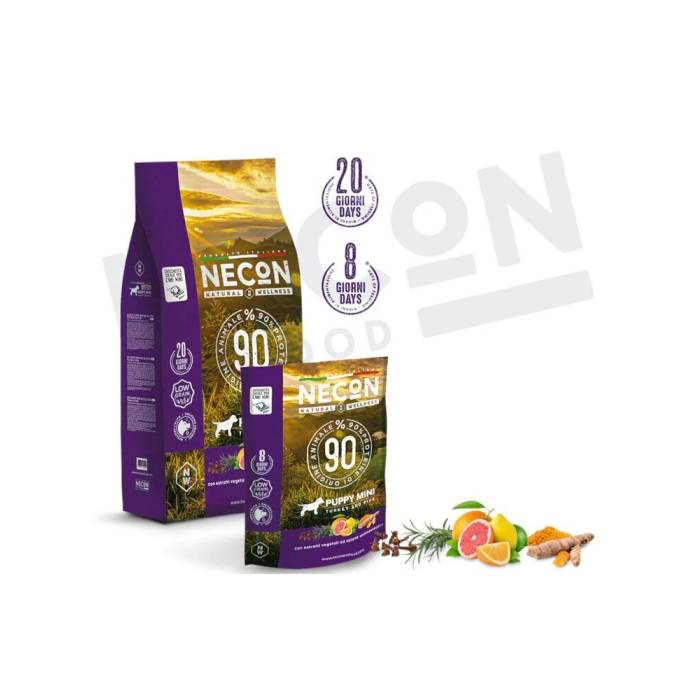 Necon Natural Wellness Puppy Mini Turkey and Rice sausas maistas mažų veislių šuniukams, 10 kg