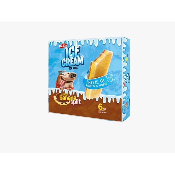 Dr. Zoo bananų skonio ledai šunims, 6 x 50 g