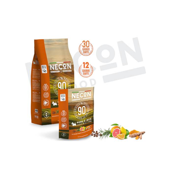 Necon Natural Wellness Adult Mini Pork and Rice sausas maistas mažų veislių šunims, 10 kg