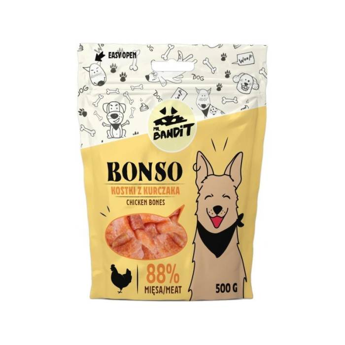 Mr. Bandit Bonso vištienos kauliukų skanėstas šunims, 500 g