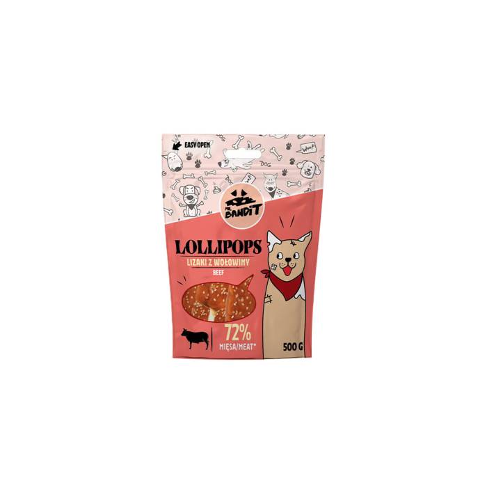 Mr. Bandit Lollipops ledinukai šunims su jautiena, 500 g