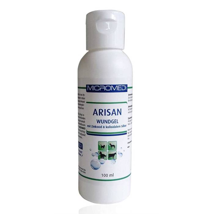 Micromed Vet Arisan gelis žaizdoms su koloidiniu sidabru ir cinko oksidu, 100 ml