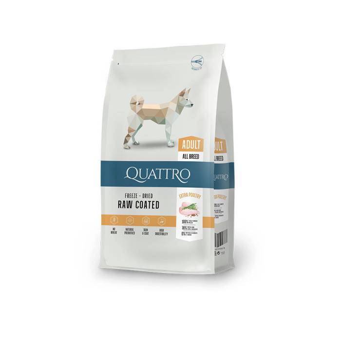 Quattro Extra Poultry su paukštiena sausas šunų pašaras, 3 kg