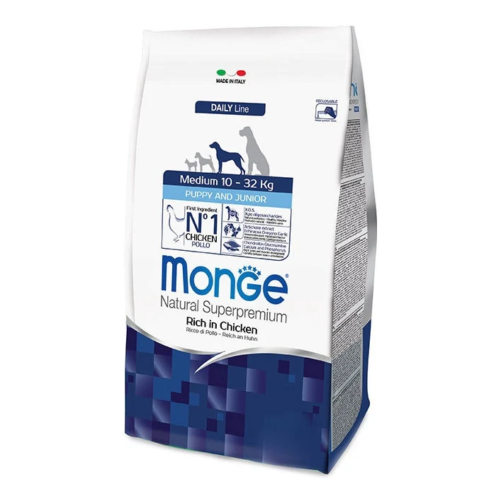 Monge Dry Dog Medium Puppy - Junior sausas maistas vidutinio dydžio veislių šuniukams, 0,8 kg