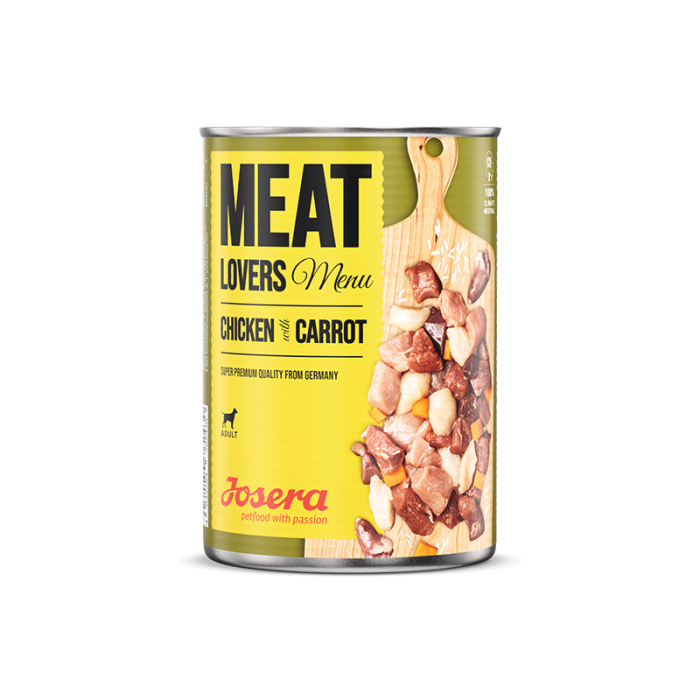 Josera Meat Lovers Menu Chicken with Carrot konservuotas maistas šunims su vištiena ir morkomis, 800 g