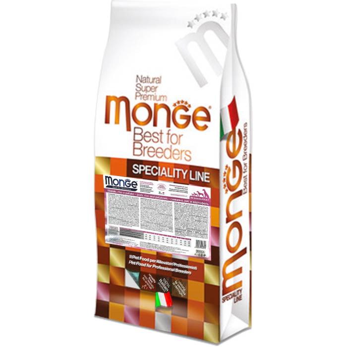 Monge Best For Breeders Dog Speciality sausas maistas šunims su kiauliena, ryžiais ir bulvėmis, 15 kg