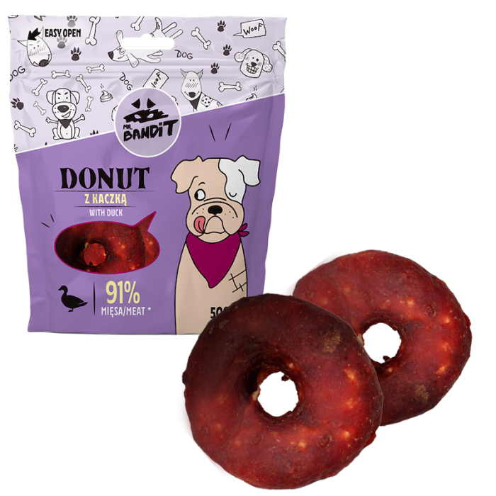 Mr. Bandit Donut spurga - skanėstas šunims su antiena, 500 g