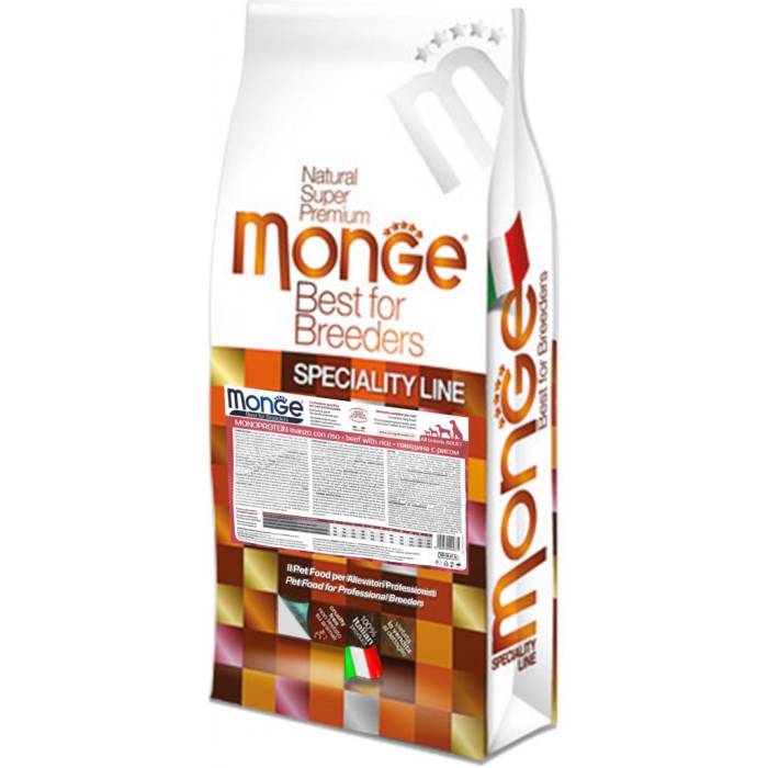 Monge Best For Breeders Dog Natural Superpremium sausas maistas šunims su jautiena ir ryžiais, 15 kg