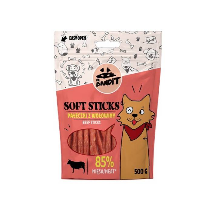 Mr. Bandit Soft Sticks skanėstai šunims lazdelės su jautiena, 500 g