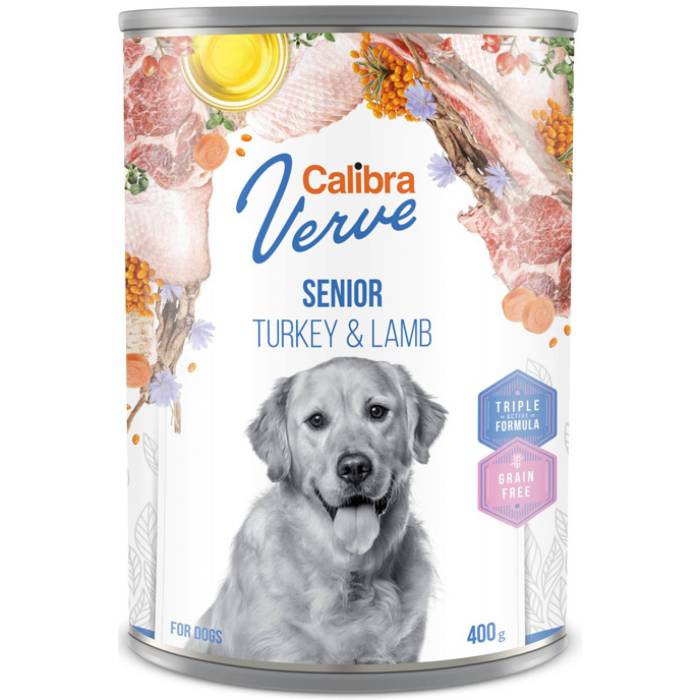 Calibra Verve GF Dog Senior Turkey - Lamb drėgnas maistas vyresniems nei 7 metų šunims, 400 g