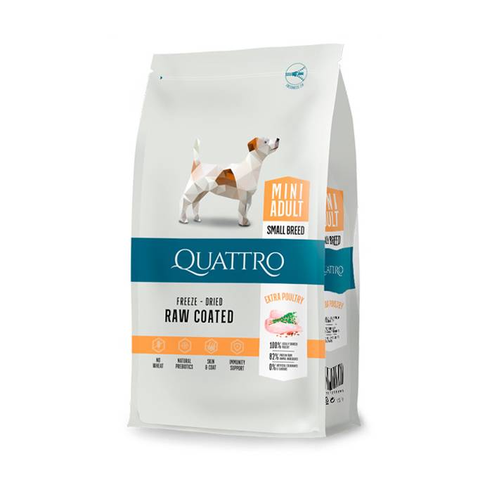Quattro Mini Adult su paukštiena sausas mažų veislių šunų pašaras, 7 kg
