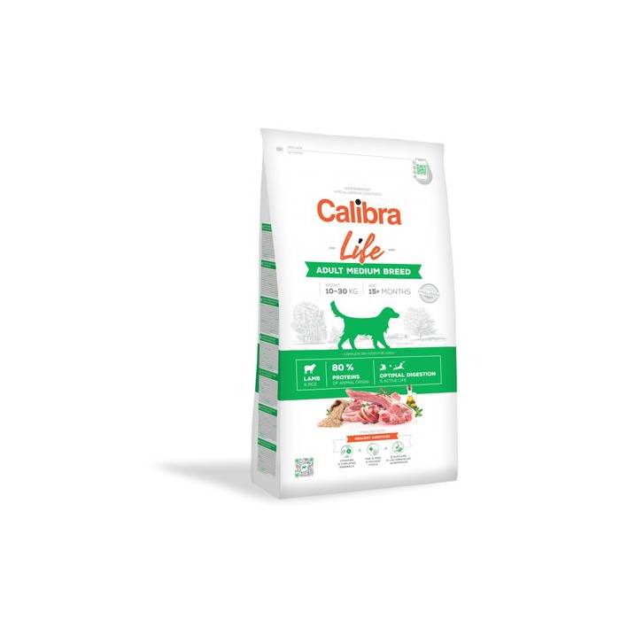 Calibra Life Dog Adult Medium Lamb sausas maistas vidutinio dydžio veislių šunims, 12 kg